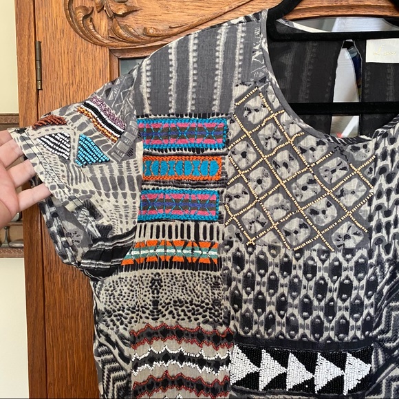 Love Sam Tribal Print Beaded Shift Dress - Picture 5 of 11
